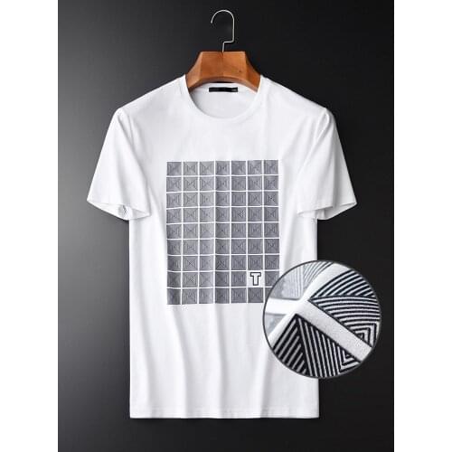 Summer New Short Sleeve Hight Quality Fashion Stereo Printed Mens Casual white T-shirts Plus Size M - 4XL