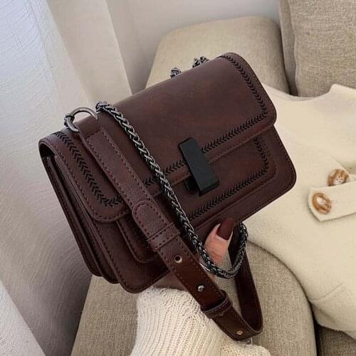 Mini Solid Color Pu Leather Crossbody Bag Women 2020 Fashion Luxury Lady Shoulder Messenger Bag Chain Design Handbags and Purses