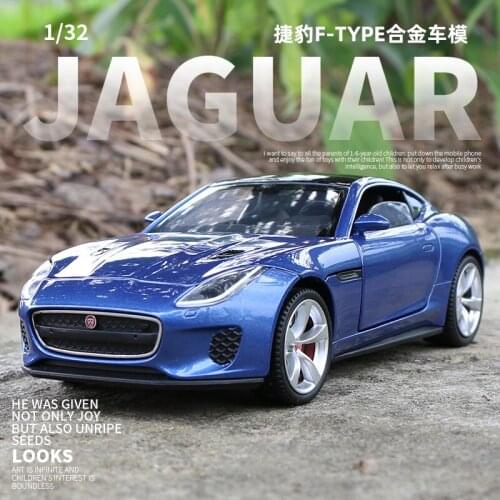 1:32 Jaguar F-Type Sports Car Alloy Car Model Sound And Light Pull Back Toy Car Simulation Car Model Collection Decoration Gift