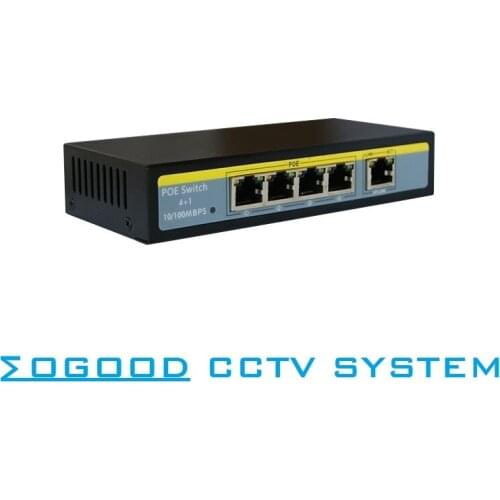 MoGood 5 Port PoE Switch Support 802.3at / 802.3af For 4CH NVR and CCTV IP/PoE Cameras 250 meters transmission distance