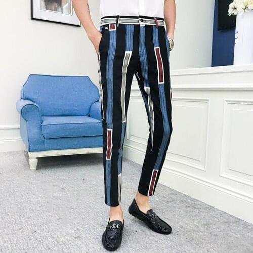 Men Casual Business Suit Pants 2020 New Spring Autumn Male Formal Stretch Fashion printed Long Pants Slim fit Trousers