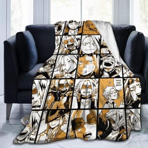 Bnha Kirishima Soft Warm Blanket Flannel Fleece Blanket Soft Micro-Velvet Blanket Plush Bed Sofa Living Room 150x220cm