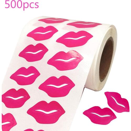 Lips Stickers Removable Stickers Perforated Self Adhesive Kisses Stickers for DIY Decorating Crafting Total 1000 Pieces Per Roll
