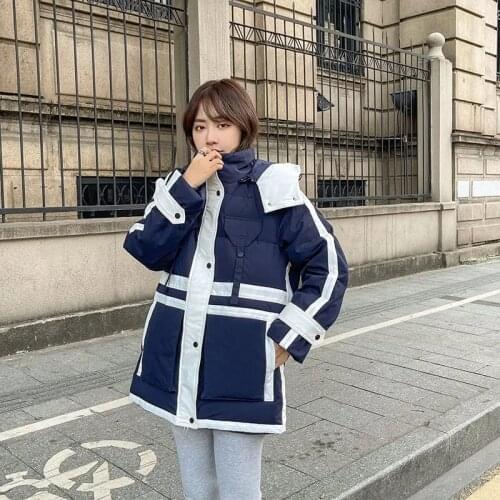 New Arrival Korean Loose Down Coat Women Casual White Duck Down Parka Coat Women Hooded Long Winter Down Jackets Student Outwear
