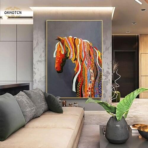 Color Module Horse Poster New Fashion Style Painting Wall Art Pictures For Living Room Canvas Painting Modern Home Decoration