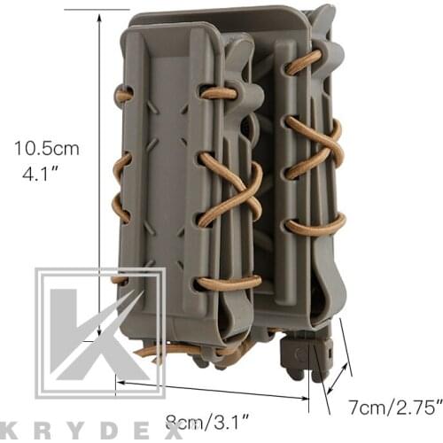 KRYDEX 5.56mm 7.62mm + 9mm Pistol Magazine Pouch kit Tactical Hunting Shooting MOLLE Magazine Holder Poly Mag Carrier Holder Set