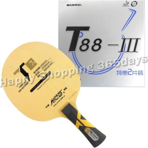 Pro Table Tennis PingPong Combo Racket Galaxy YINHE T7s Blade with 2x Sanwei T88-III Rubbers