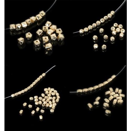 Multi Shapes/Sizes 100-500PCS Plastic CCB loose Spacer Beads Rhodium/KC Gold Color for DIY Necklace&Bracelets Jewelry Findings