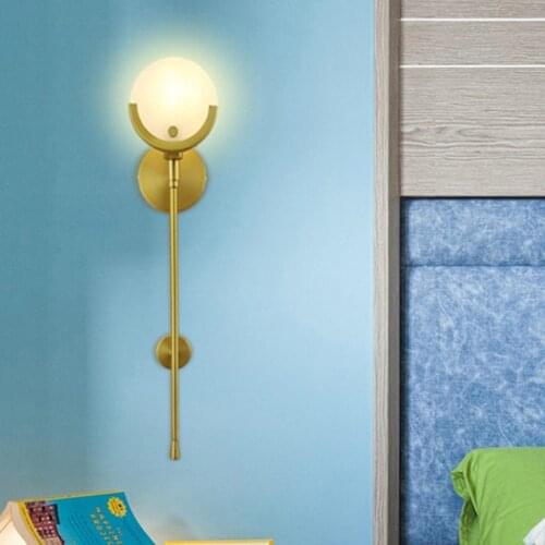 Nordic Luxury Marble LED Wall Lamp Bedroom Beside Long Wall Light Home Hotel Corridor Aisle Bathroom Mirror Wall Sconce