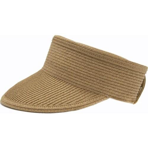 Beach Hats for Women Straw Hat Wide Brim Roll-Up Foldable Womens Sun Visors for Summer