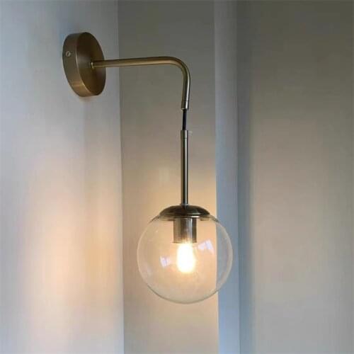 Modern Glass Ball Wal Lamps Living Room Simple Indoor Decoration LED Wall Lights Bathroom Bedroom Bedside Wall Lighing Fixtures