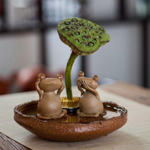 Modern Mini Frog Tea Pet Figurines Hand Pinch Animal Ceramic Crafts Fairy Garden Miniatures Creative Home Decoration Accessories