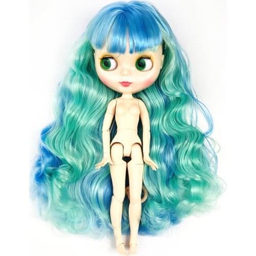 Factory Blyth Doll Colorful Rainbow wave hair white skin Blyth Dolls Joint nude Body DIY BJD toys for Girl Christmas Gift