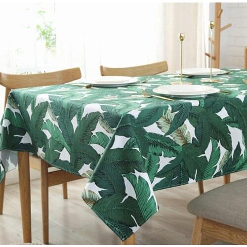 Green plant tablecloth cotton thickened table cloth cover towel coffee table cloth tablecloth home textile supplies