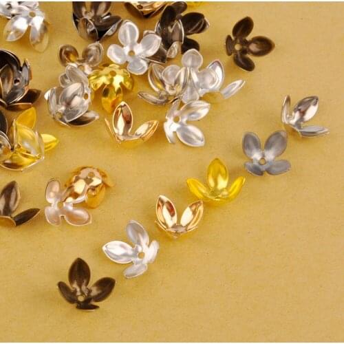 1000Pcs 15x8mm Flower Petal Beads Caps Bulk End Spacer Charms Bead Caps For Jewelry Making Accessories DIY Supplies
