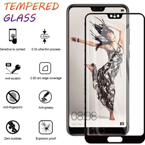 2 Pcs Tempered Glass Full Screen Protector Protective Glass for Huawei P20 Pro Lite P10 Plus P9 Lite Mini P8 Termper Film Glas