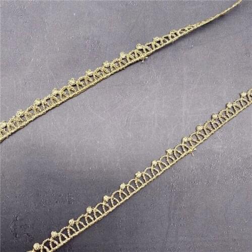 20Yards Golden Lace Unilateral Small Lolita Accessories Lace Fabric Gold Thread Trimming Accessories