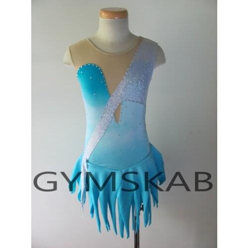 2018 Charming Figure Skating Dress Womens Girls Customized Ice Skating Dress Sleeveless Gymnastics Costume 8048