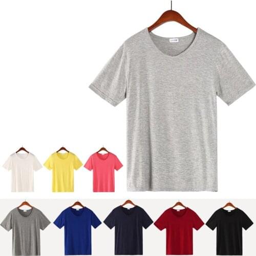 2020 Big Size Summer Cotton Modal T Shirt Women Fluorescent Style Solid Tee Shirt Female Short Sleeve Top Tees O-Neck T-shirt