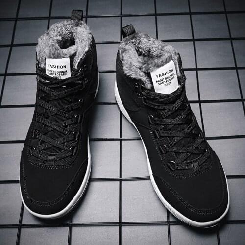 2020 fashion mens winter snow boots keep warm boots plush ankle boots snow work shoes casual mens snow boots size 39-45