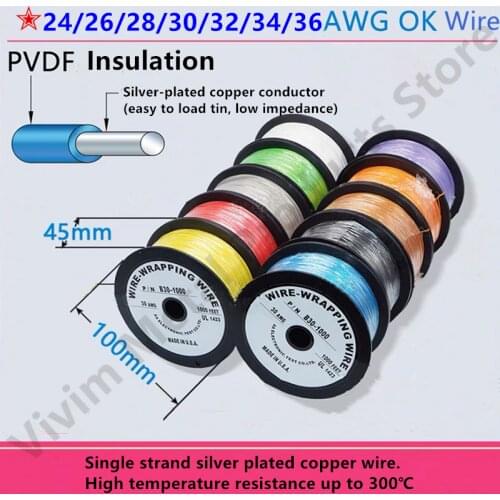 28 AWG 30AWG 32AWG Silver-Plated Oxygen-Free Copper Wire Ok Line 8 Color Line Electrical Accessories Total Length Of About 305m