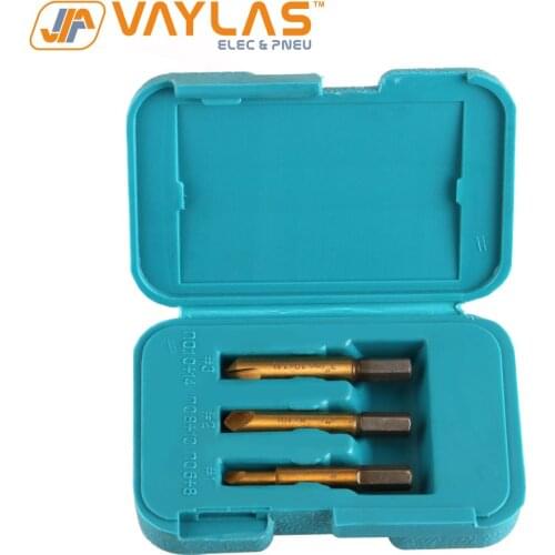 3Pcs High Speed Steel Hex End Screw Extractor Drill Bits Guide Set Easy Out Bolt Screw Removing Tool Ti-Coated Plastic Case