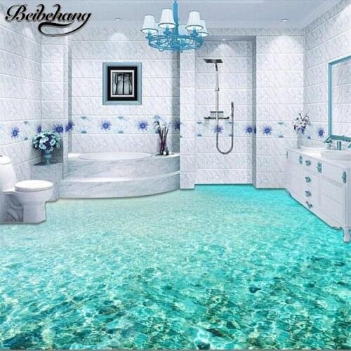 Beibehang Custom flooring 3d sea water ripple living room bedroom floor decoration painting 3D floor three-dimensional painting