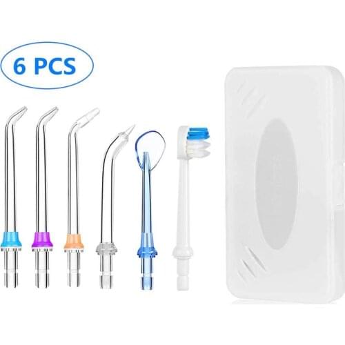 5x Replaceable Dental Water Flosser Jet Tips Portable Nozzle For Oral Irrigator Dental Water Floss Teeth Cleaner+Toothbrush Head