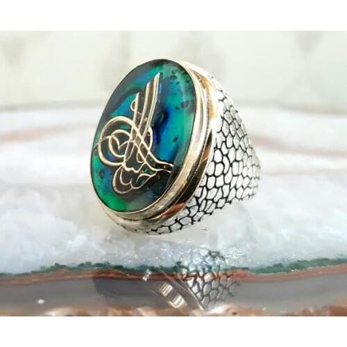 925 sterling Silver Ottoman Tuğralı Male Ring