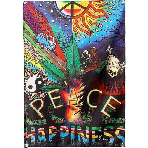 Large Music Illustrated Rock Hip Hop Reggae Posters Wall Stickers High Grade Canvas Art Four Holes Banners & Flags Home Decor M1