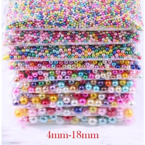 10g With Hole ABS Imitation Pearl Beads 4/6/8/10/12MM Round Plastic Acrylic Spacer Beads for DIY Jewelry Making Findings
