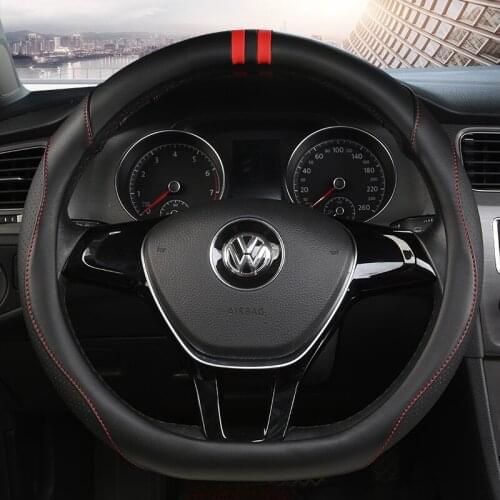 D series Micro Fiber Leather Car Steering Wheels Covers 38CM/15'' Steering Wheel Hubs Car Styling,For VW GOLF 7 2015 POLO JATTA