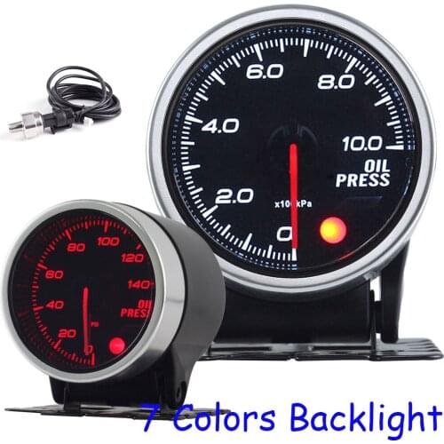 Smoke Lens 52MM Racing Auto Gauge Meter Water temperature Oil Temperature Oil Pressure RPM Tachometer Vacuum Turbo Boost Sensor