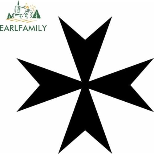 EARLFAMILY 13cm x 13cm for Cruz De Malta Vinyl Car Stickers Waterproof Anime Surfboard Scratch-proof Window Trunk Decal for VAN