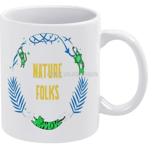 Nature Folks Coffee Mugs Pattern Coffee Mug 330ml Milk Water Cup Creative Fathers Day Gifts Nature Folks Jungle Heart Forest Vib