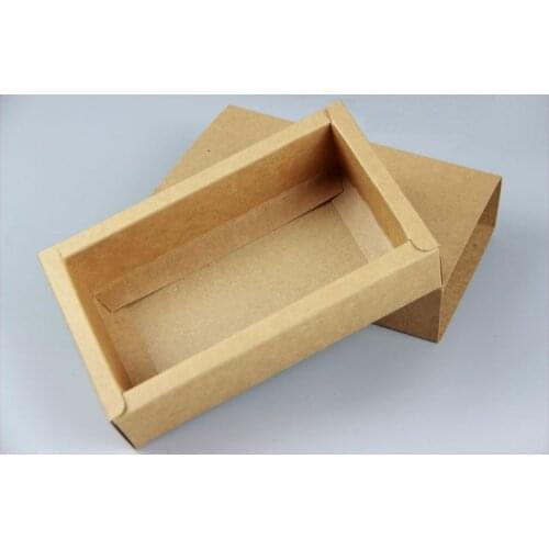 20pcs Kraft Drawer paper Box for Gift\Handmade Soap\Crafts\Jewelry\Macarons Packing Brown Paper Boxes inner size 9*6*4