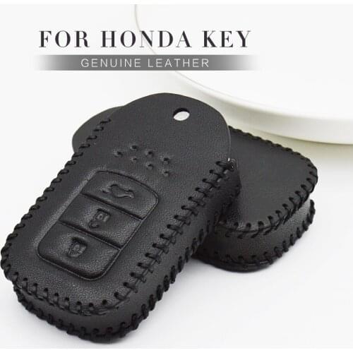 Leather Car Key Cover Case for Honda Civic 2017 2018 2019 4D PCX Fit Crv 3 Jazz Vezel Hrv Accord 9 2003 2007-2020 Accessories