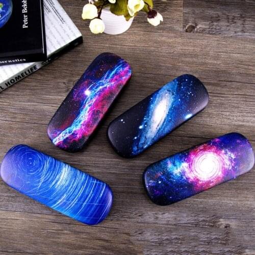 Retro starry universe planet Spectacle Case Gift Leather cartoon glasses case leather Bags