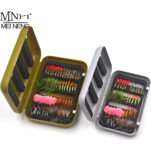 MNFT 1 Set (40/56PCS) Assorted Fly Flies Lure Artificial Imitation Insects Style Fishing Fies Dry/Wet Nymph Bait In Box