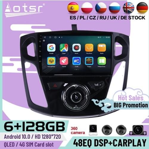 128G Carplay Multimedia Android Player For Ford Focus 2012 2013 2014 2015 2016 2017 GPS Navi Car Radio Video Receiver Head Unit