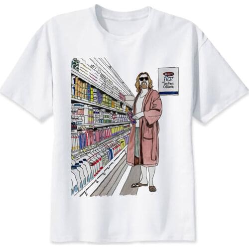The big lebowski dude t shirt men cartoon 2017 cool funny white tshirt print T-shirt men Tees M8065