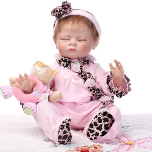 Soft vinyl doll 52cm silicone baby doll reborn soft body eyes closed real babies girls toys for kids npkcollection free shipping