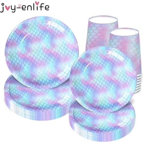 Mermaid Birthday Party Decorations Party Balloons Disposable Tableware Sets Kids Birthday Parties Favors Decorations Supplies