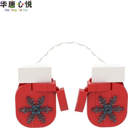 Friends Gifts Festive Red Christmas Gloves Ornaments with Snowflake Patterns Accessory DIY Models Toys For Kids Friend Buildings