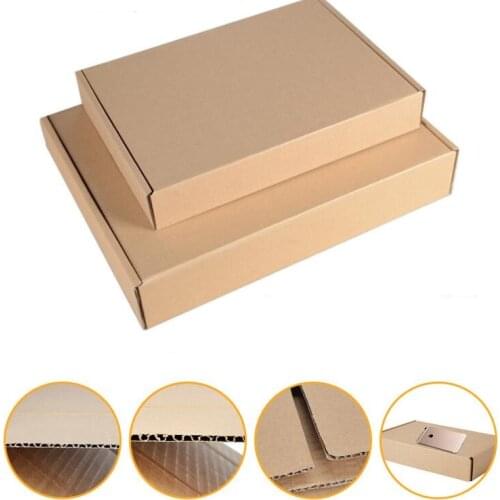 Gift Wrap 30*21.5*5cm Brown Kraft Cardboard Boxes Business Express Shopping Delivery Packaging Paper Package Mailing B