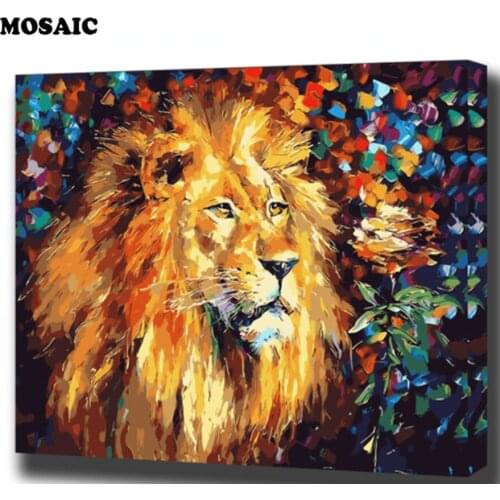Full 5D Diy Daimond Painting anima"lion"3D Diamond picture Square Rhinestone Diamant Painting cross stitch,mosaic embroidery