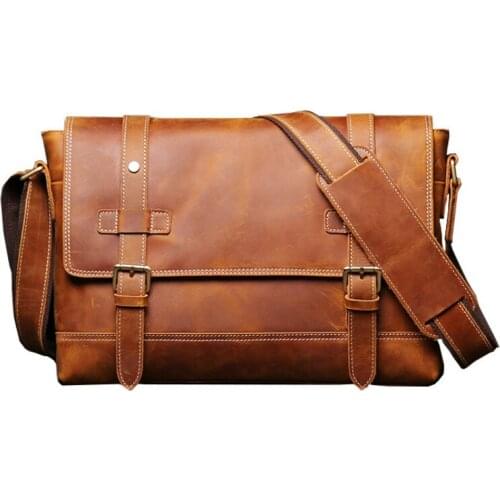 Men Bags Genuine Leather Briefcase Cow Leather Messenger Shoulder Laptop Bag Mens Business A4 Files Package Designer Work Bag