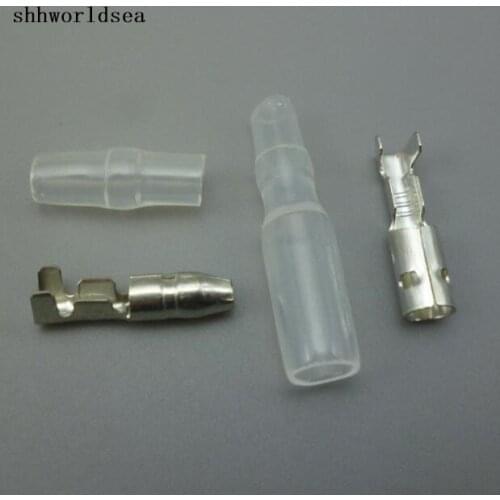 Shhworldsea 100set 3.5mm BRASS Crimp Terminal Female Spade Connector +Male Spade Connector+ Case