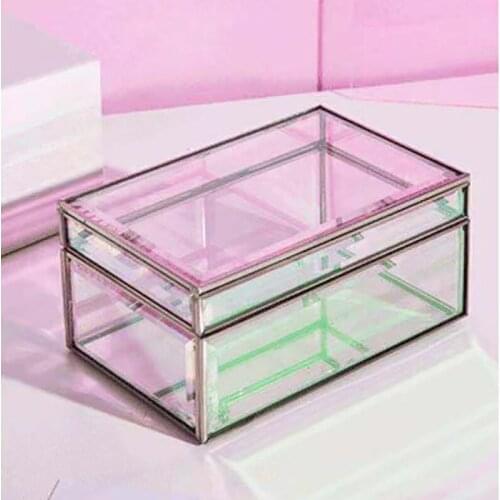 Коробка для хранения Nordic Style Storage Box Glass Simple Personality Cosmetics Earrings jewelry Ring Exquisite Jewelry Boxes