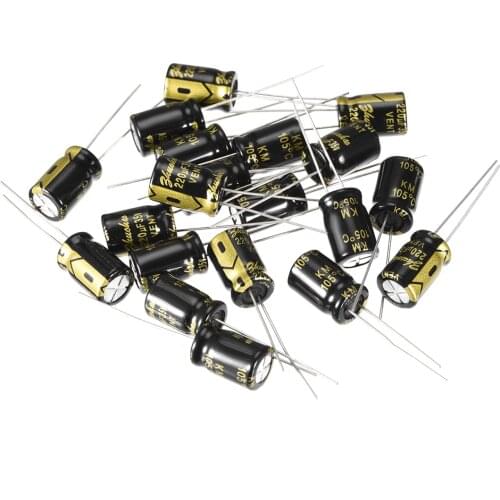 Uxcell 10V 16V 25V 35V 10uF 22uF 100uF 220uF 1000uF 98 Electrolytic Capacitor for DIY Project Soldering 220uF 8x12 20pcs